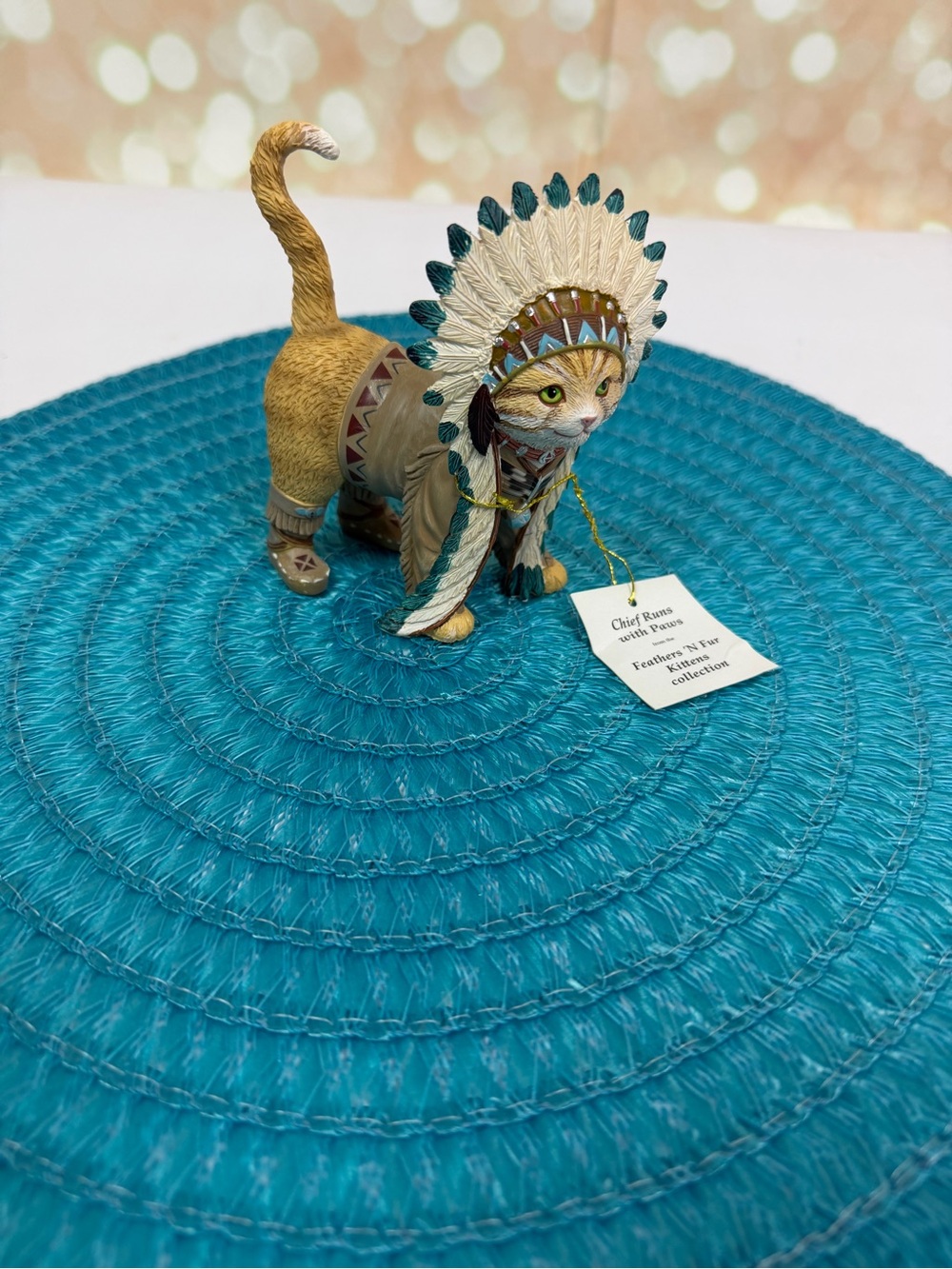 Bradford Exchange Hamilton Collection Chief Runs With Paws Kitty Cat Figurine